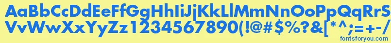 FuturastdBold-fontti – siniset fontit keltaisella taustalla