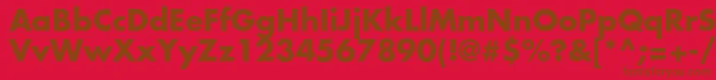 FuturastdBold-fontti – ruskeat fontit punaisella taustalla