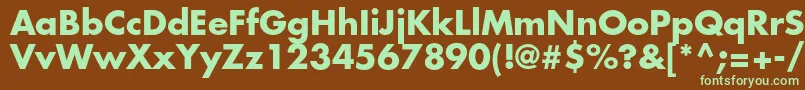 FuturastdBold Font – Green Fonts on Brown Background