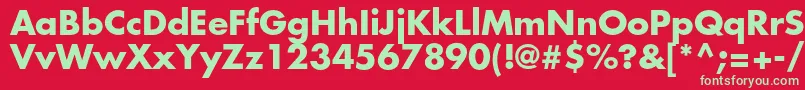 FuturastdBold Font – Green Fonts on Red Background
