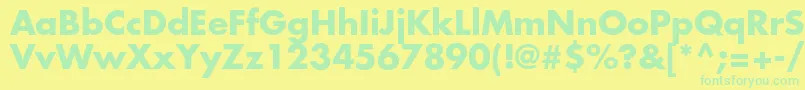 FuturastdBold Font – Green Fonts on Yellow Background