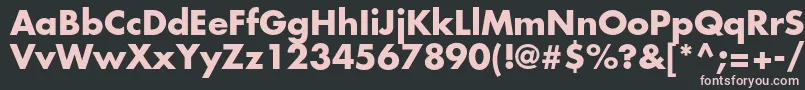 FuturastdBold-fontti – vaaleanpunaiset fontit mustalla taustalla