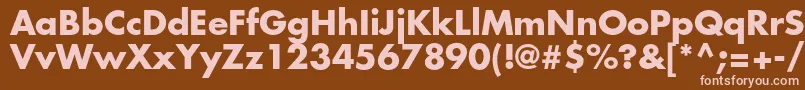 FuturastdBold-fontti – vaaleanpunaiset fontit ruskealla taustalla