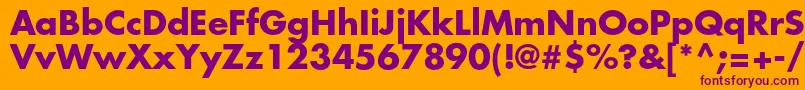 フォントFuturastdBold – オレンジの背景に紫のフォント
