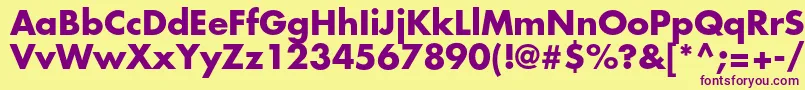FuturastdBold-Schriftart – Violette Schriften auf gelbem Hintergrund