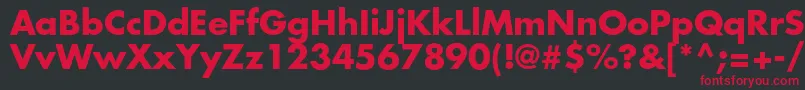 フォントFuturastdBold – 黒い背景に赤い文字