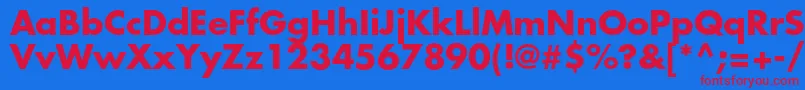 FuturastdBold-fontti – punaiset fontit sinisellä taustalla