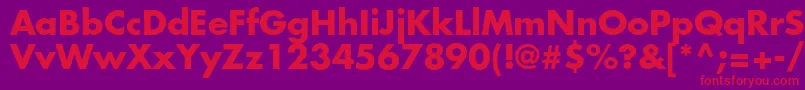 FuturastdBold-Schriftart – Rote Schriften auf violettem Hintergrund