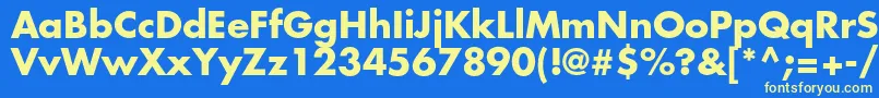 Шрифт FuturastdBold – жёлтые шрифты на синем фоне