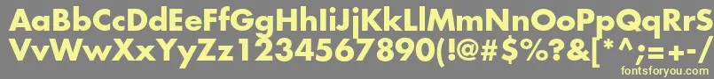 FuturastdBold-Schriftart – Gelbe Schriften auf grauem Hintergrund