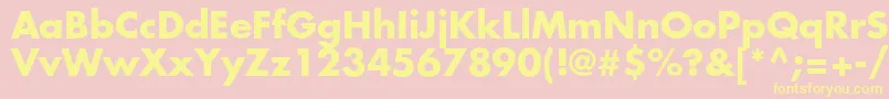 FuturastdBold-Schriftart – Gelbe Schriften auf rosa Hintergrund