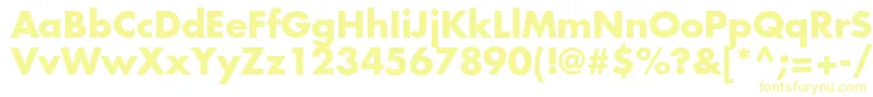 FuturastdBold-Schriftart – Gelbe Schriften auf weißem Hintergrund