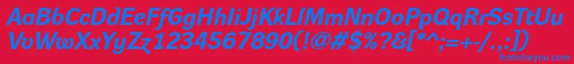 DynagroteskreBolditalic Font – Blue Fonts on Red Background