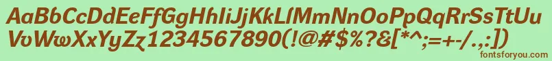 DynagroteskreBolditalic Font – Brown Fonts on Green Background