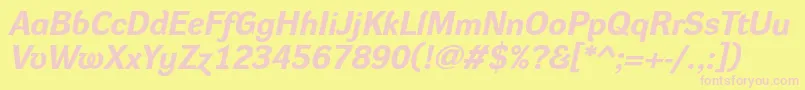 DynagroteskreBolditalic Font – Pink Fonts on Yellow Background