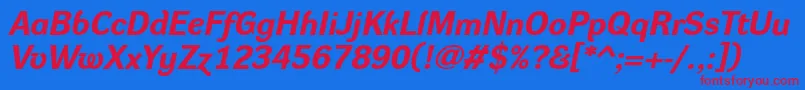 DynagroteskreBolditalic Font – Red Fonts on Blue Background