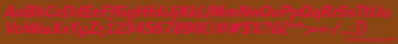 DynagroteskreBolditalic Font – Red Fonts on Brown Background