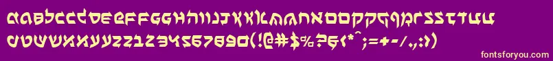 Benzion Font – Yellow Fonts on Purple Background