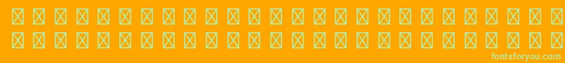 Czcionka GamepiltstdEnglishcards – zielone czcionki na pomarańczowym tle