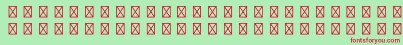 Шрифт GamepiltstdEnglishcards – красные шрифты на зелёном фоне