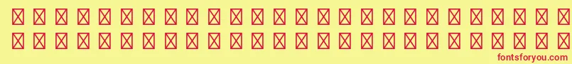 GamepiltstdEnglishcards Font – Red Fonts on Yellow Background