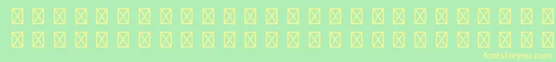 フォントGamepiltstdEnglishcards – 黄色の文字が緑の背景にあります