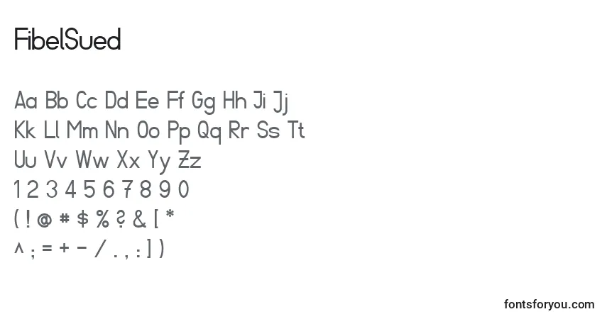 Czcionka FibelSued – alfabet, cyfry, specjalne znaki