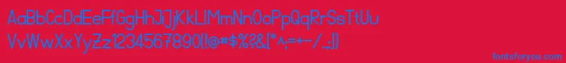FibelSued-Schriftart – Blaue Schriften auf rotem Hintergrund