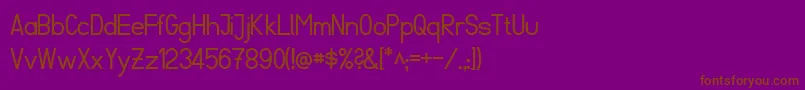 FibelSued-fontti – ruskeat fontit violetilla taustalla