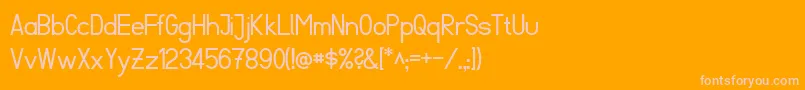 FibelSued-fontti – vaaleanpunaiset fontit oranssilla taustalla