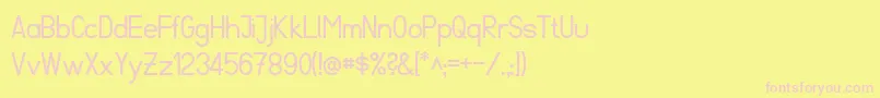 フォントFibelSued – ピンクのフォント、黄色の背景