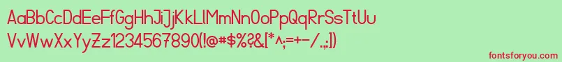 FibelSued-fontti – punaiset fontit vihreällä taustalla