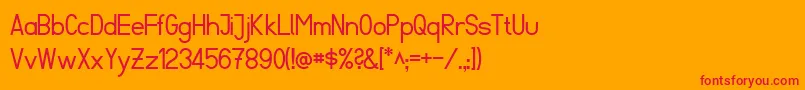 FibelSued-Schriftart – Rote Schriften auf orangefarbenem Hintergrund