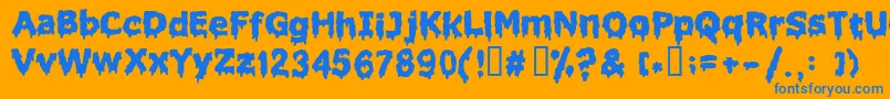 Подробнее о шрифте Liquidism ffy Шрифт Liquidism ffy – синие шрифты на оранжевом фоне