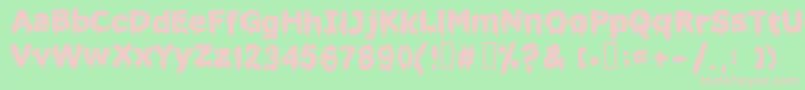 Weitere Informationen zur Liquidism ffy-Schriftart Liquidism ffy-Schriftart – Rosa Schriften auf grünem Hintergrund
