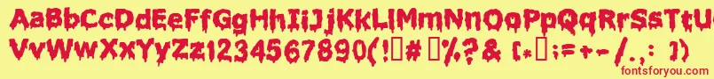 Liquidism ffy Font – Red Fonts on Yellow Background