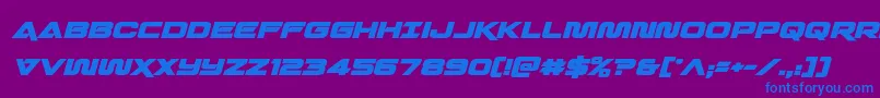 Quarkstormboldital Font – Blue Fonts on Purple Background