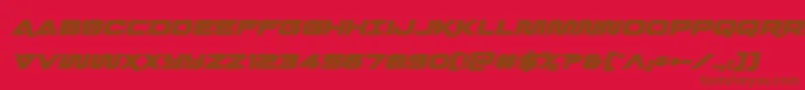 Quarkstormboldital Font – Brown Fonts on Red Background