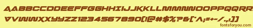 Quarkstormboldital Font – Brown Fonts on Yellow Background