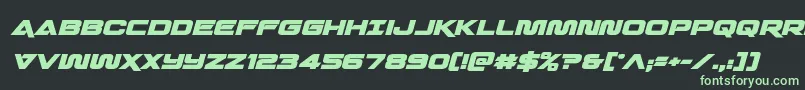 Quarkstormboldital Font – Green Fonts on Black Background