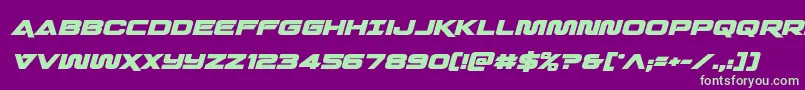 Quarkstormboldital Font – Green Fonts on Purple Background