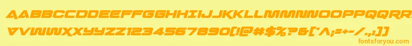 Quarkstormboldital Font – Orange Fonts on Yellow Background