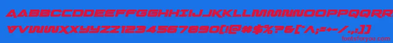 Quarkstormboldital Font – Red Fonts on Blue Background