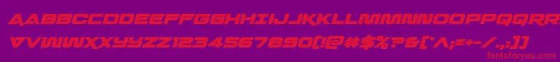 Quarkstormboldital Font – Red Fonts on Purple Background