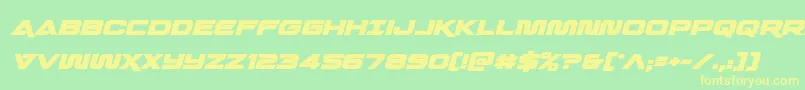 Quarkstormboldital Font – Yellow Fonts on Green Background