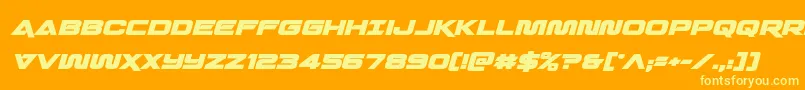 Quarkstormboldital Font – Yellow Fonts on Orange Background