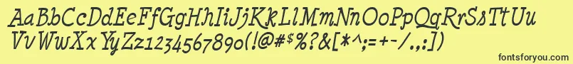 MinyaNouvelleItalic Font – Black Fonts on Yellow Background