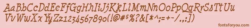 MinyaNouvelleItalic Font – Brown Fonts on Pink Background