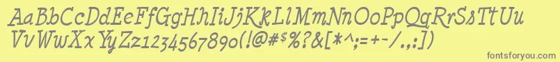 MinyaNouvelleItalic Font – Gray Fonts on Yellow Background