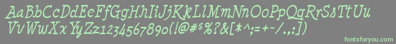 MinyaNouvelleItalic Font – Green Fonts on Gray Background
